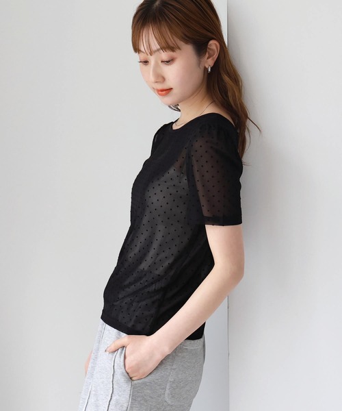 tiptop（ティップトップ）の「前後2wayリボン半袖Tシャツ（Tシャツ/カットソー・レディース・ブラック系その他/ホワイト系その他/ブラック/アイボリー・FREE）」の21枚目の写真