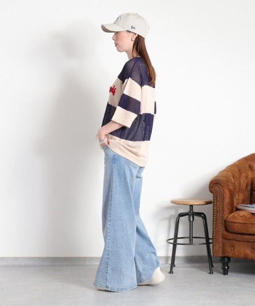 cepo(セポ)の「ロゴ刺繍ボーダーメッシュショートスリーブニット(ニット/セーター・レディース・ネイビー系/ホワイト系・M)」の16枚目の写真