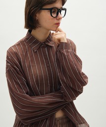 セール】Vintage Stripe Double Collar Over Shirt（シャツ/ブラウス