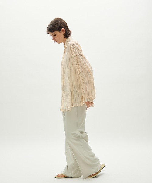 full/fill.（フルフィル）の「airy stripe over shirt / エアリーストライプオーバーシャツ（シャツ/ブラウス・レディース・アイボリー/ブラウン・FREE）」の11枚目の写真