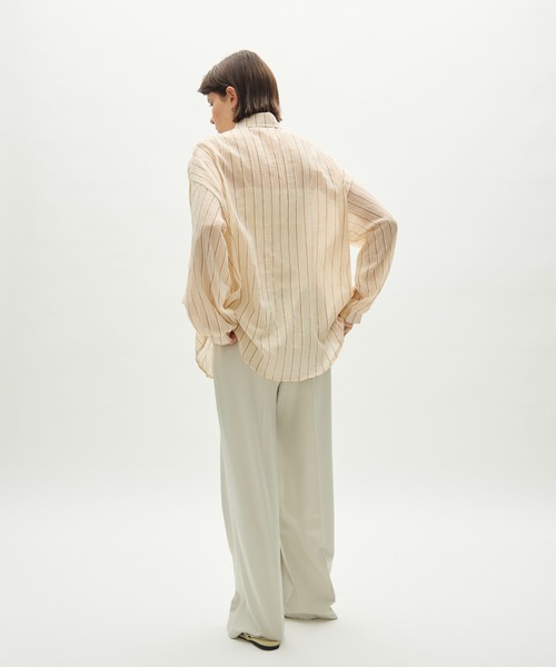 full/fill.（フルフィル）の「airy stripe over shirt / エアリーストライプオーバーシャツ（シャツ/ブラウス・レディース・アイボリー/ブラウン・FREE）」の12枚目の写真