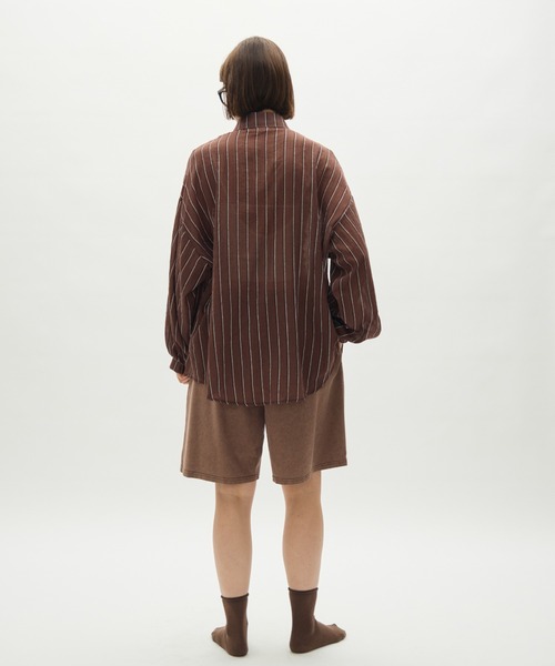 full/fill.（フルフィル）の「airy stripe over shirt / エアリーストライプオーバーシャツ（シャツ/ブラウス・レディース・アイボリー/ブラウン・FREE）」の22枚目の写真
