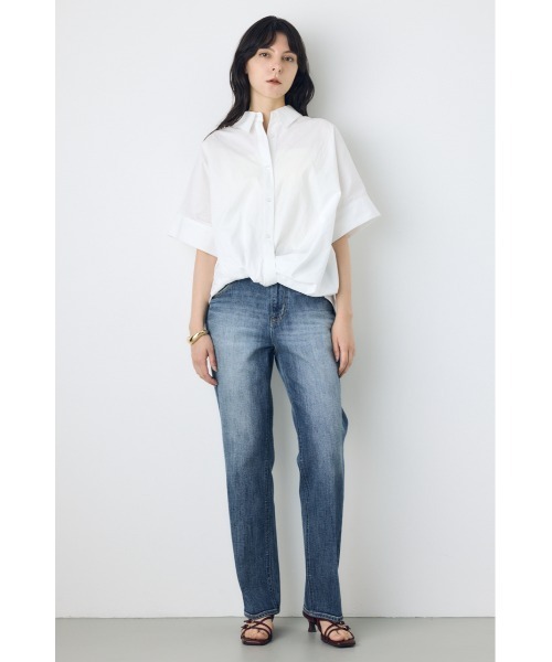 AZUL by moussy（アズールバイマウジー）の「フロントタック半袖ドルマンブラウス（シャツ/ブラウス・レディース・オフホワイト/サックスブルー/イエロー/ストライプ・SMALL/MEDIUM）」の10枚目の写真