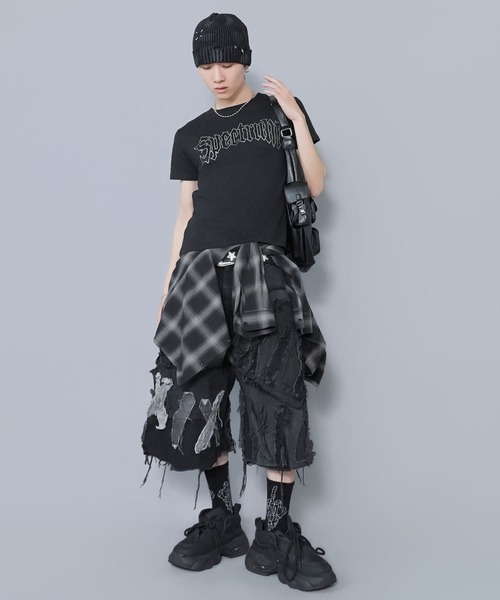 SPINNS(スピンズ)の「“キラッとロゴで差つく” 短丈半袖Tシャツ/ラインストーン(Tシャツ/カットソー・メンズ・ホワイト/ブラック系その他/ブラック/ピンク系その他・ONESIZE)」の16枚目の写真