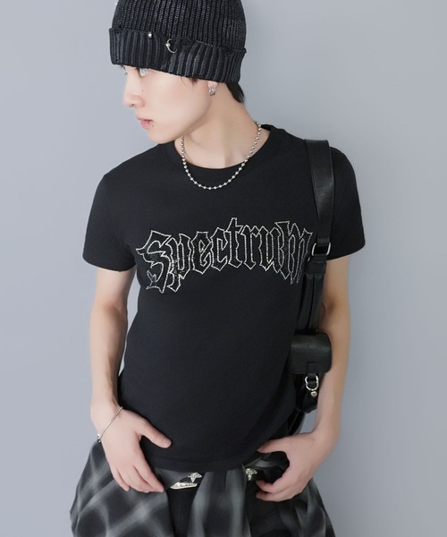 SPINNS(スピンズ)の「“キラッとロゴで差つく” 短丈半袖Tシャツ/ラインストーン(Tシャツ/カットソー・メンズ・ホワイト/ブラック系その他/ブラック/ピンク系その他・ONESIZE)」の20枚目の写真