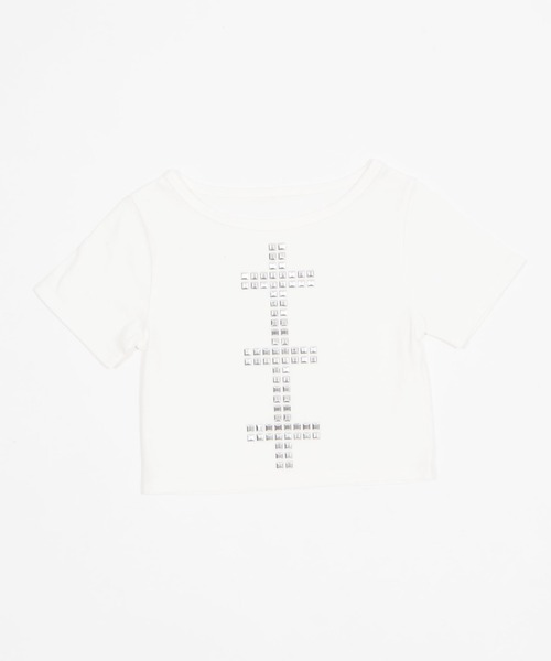 dispark(ディスパーク)の「DISPARK/【26年春夏新作】クロススタッズT(Tシャツ/カットソー・レディース・ブラック/ホワイト・FREE)」の17枚目の写真