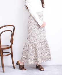 ライトコール花柄マーメイドスカート