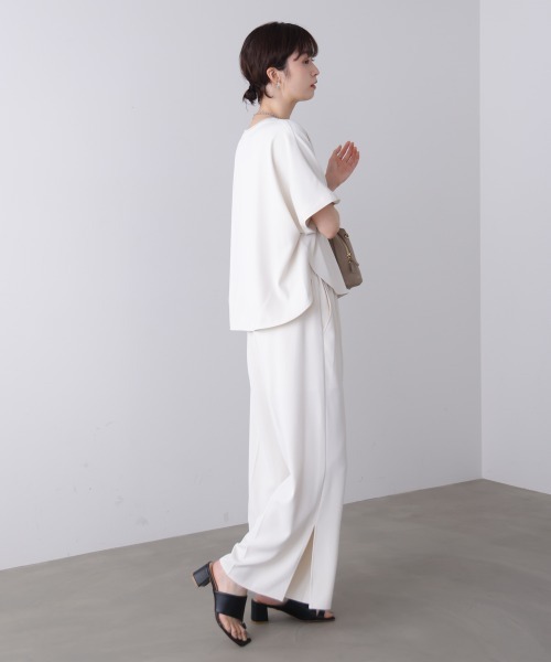 Bou Jeloud（ブージュルード）の「ダブルクロススリットパンツ（その他パンツ・レディース・ブルー/チャコールグレー/アイボリー・38）」の11枚目の写真