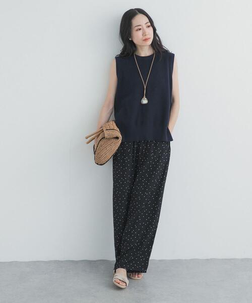 URBAN RESEARCH DOORS（アーバンリサーチドアーズ）の「『接触冷感/吸水速乾』ドットドライタッチリラックスパンツ｜イージー/ウエストゴム/機能性（その他パンツ・レディース・ネイビー/ブラック・FREE）」の3枚目の写真