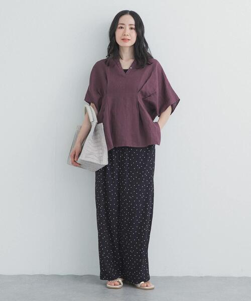 URBAN RESEARCH DOORS（アーバンリサーチドアーズ）の「『接触冷感/吸水速乾』ドットドライタッチリラックスパンツ｜イージー/ウエストゴム/機能性（その他パンツ・レディース・ネイビー/ブラック・FREE）」の15枚目の写真