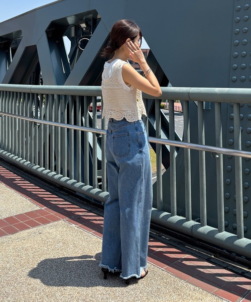 ISOOK(アイスー)の「【ISOOK / アイスー】花柄クロシェビスチェ / サマーニット ボヘミアン クロップド丈 クロシェニット タンクトップ レイヤード 重ね着 ZOZOTOWN限定(タンクトップ・レディース・アイボリー/ホワイト・FREE)」の21枚目の写真