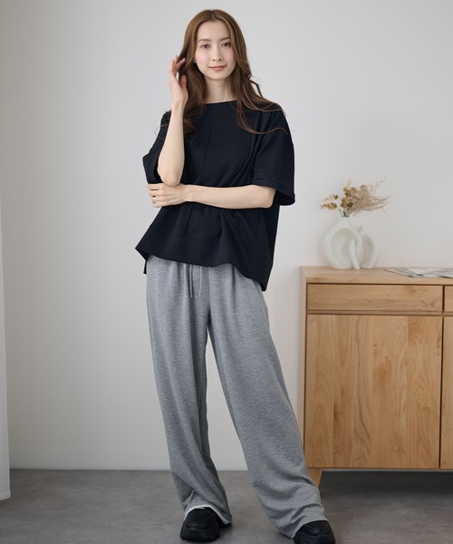 DAYRA(デイラ)の「ステッチ ゆる 半袖 カットソー トップス(Tシャツ/カットソー・レディース・グリーン/ブルー/ブラック/ピンク/ホワイト・FREE)」の10枚目の写真