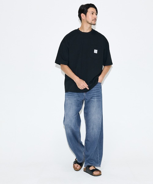 coca（coca）（コカ）の「ライトオンスストレッチデニム5ポケットワイドパンツ（デニムパンツ・メンズ・ブルー/ブラック・L/M/XL）」の8枚目の写真