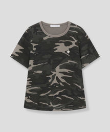 ロゴワッフルクロップTシャツ_カモ（カーキ）