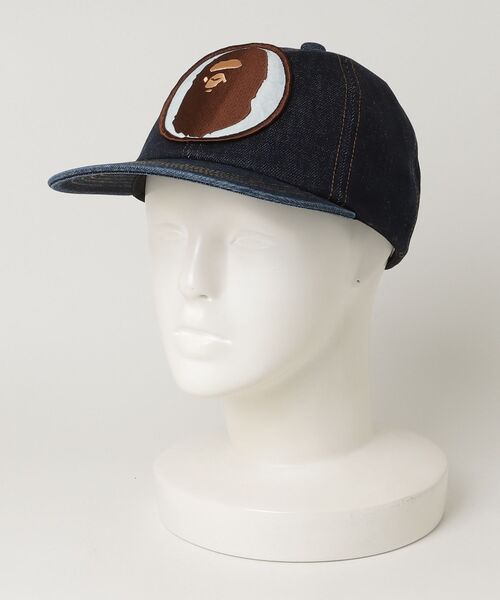 A BATHING APE（アベイシングエイプ）の「WASHED DENIM CAP（キャップ・メンズ・インディゴブルー・FREE）」の4枚目の写真