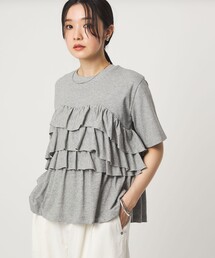 green label relaxing（グリーンレーベルリラクシング）の「【WEB限定】<at ease>フロント フリル ショートスリーブ カットソー（Tシャツ/カットソー）」