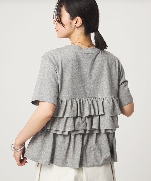 green label relaxing(グリーンレーベルリラクシング)の「【WEB限定】<at ease>フロント フリル ショートスリーブ カットソー(Tシャツ/カットソー・レディース・ホワイト/コバルトブルー/ブラック/ライトグレー・FREE)」の6枚目の写真