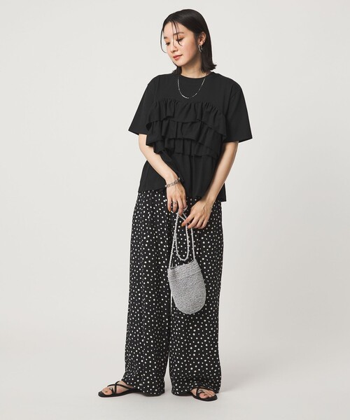 green label relaxing(グリーンレーベルリラクシング)の「【WEB限定】<at ease>フロント フリル ショートスリーブ カットソー(Tシャツ/カットソー・レディース・ホワイト/コバルトブルー/ブラック/ライトグレー・FREE)」の14枚目の写真