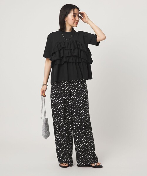 green label relaxing(グリーンレーベルリラクシング)の「【WEB限定】<at ease>フロント フリル ショートスリーブ カットソー(Tシャツ/カットソー・レディース・ホワイト/コバルトブルー/ブラック/ライトグレー・FREE)」の15枚目の写真
