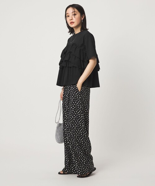 green label relaxing(グリーンレーベルリラクシング)の「【WEB限定】<at ease>フロント フリル ショートスリーブ カットソー(Tシャツ/カットソー・レディース・ホワイト/コバルトブルー/ブラック/ライトグレー・FREE)」の16枚目の写真