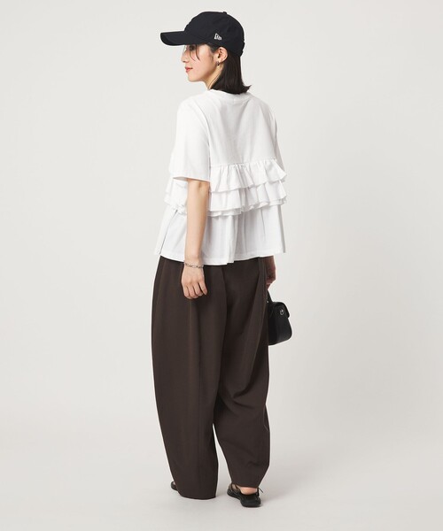 green label relaxing(グリーンレーベルリラクシング)の「【WEB限定】<at ease>フロント フリル ショートスリーブ カットソー(Tシャツ/カットソー・レディース・ホワイト/コバルトブルー/ブラック/ライトグレー・FREE)」の21枚目の写真