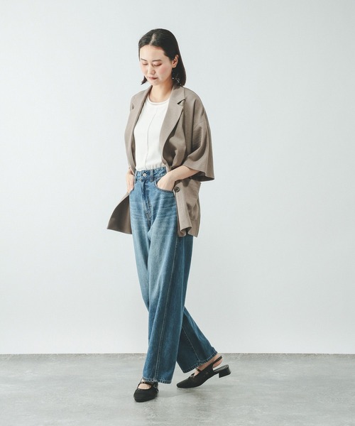 GLOBAL WORK(グローバルワーク)の「フェイクドッキングタンクトップ/684039(Tシャツ/カットソー・レディース・ライトイエロー/ダークグレー/ホワイト・MEDIUM/LARGE)」の4枚目の写真