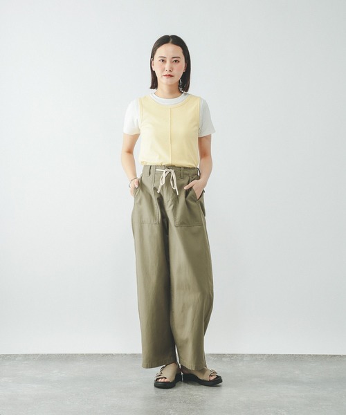 GLOBAL WORK(グローバルワーク)の「フェイクドッキングタンクトップ/684039(Tシャツ/カットソー・レディース・ライトイエロー/ダークグレー/ホワイト・MEDIUM/LARGE)」の12枚目の写真