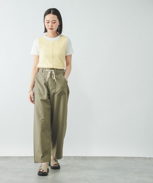 GLOBAL WORK(グローバルワーク)の「フェイクドッキングタンクトップ/684039(Tシャツ/カットソー・レディース・ライトイエロー/ダークグレー/ホワイト・MEDIUM/LARGE)」の13枚目の写真