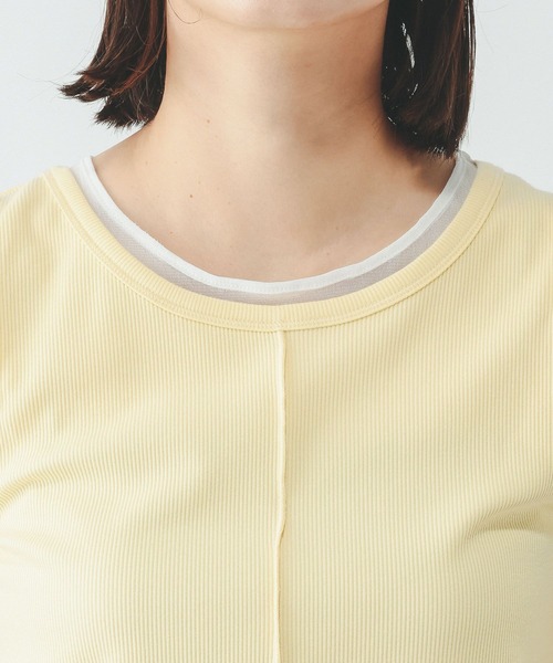 GLOBAL WORK(グローバルワーク)の「フェイクドッキングタンクトップ/684039(Tシャツ/カットソー・レディース・ライトイエロー/ダークグレー/ホワイト・MEDIUM/LARGE)」の19枚目の写真