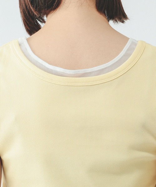 GLOBAL WORK(グローバルワーク)の「フェイクドッキングタンクトップ/684039(Tシャツ/カットソー・レディース・ライトイエロー/ダークグレー/ホワイト・MEDIUM/LARGE)」の22枚目の写真