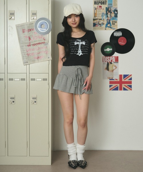 dispark(ディスパーク)の「DISPARK/【26年春夏新作】ワイドネッククロスT(Tシャツ/カットソー・レディース・ホワイト/ブラック・FREE)」の10枚目の写真