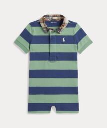 POLO RALPH LAUREN CHILDRENSWEAR | マドラスカラー ストライプド コットン ショートオール(ロンパース)