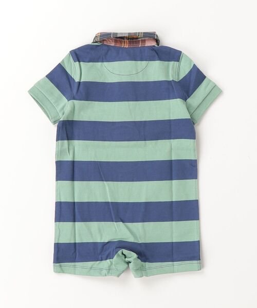 POLO RALPH LAUREN CHILDRENSWEAR(ポロ ラルフ ローレン チルドレンズウェア)の「マドラスカラー ストライプド コットン ショートオール(ロンパース・キッズ・マルチ・12M/9M)」の5枚目の写真