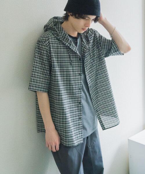 SENSE OF PLACE by URBAN RESEARCH（センスオブプレイスバイアーバンリサーチ）の「チェックフーディーシャツ（シャツ/ブラウス・メンズ・ブルー/ブラック・LARGE/MEDIUM）」の11枚目の写真