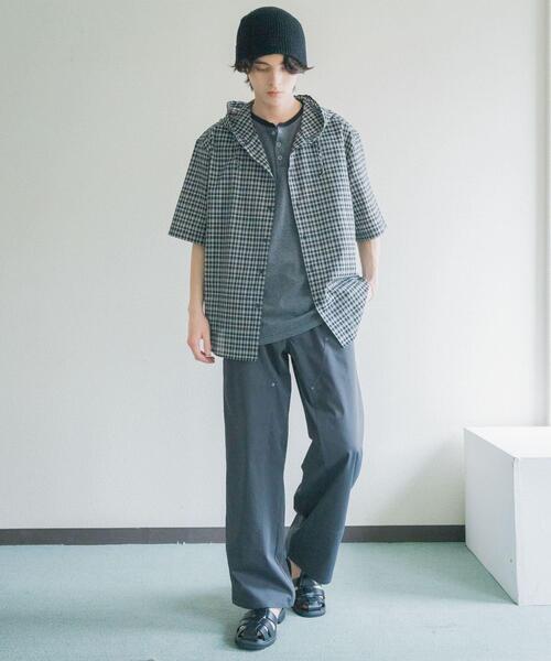 SENSE OF PLACE by URBAN RESEARCH（センスオブプレイスバイアーバンリサーチ）の「チェックフーディーシャツ（シャツ/ブラウス・メンズ・ブルー/ブラック・LARGE/MEDIUM）」の17枚目の写真