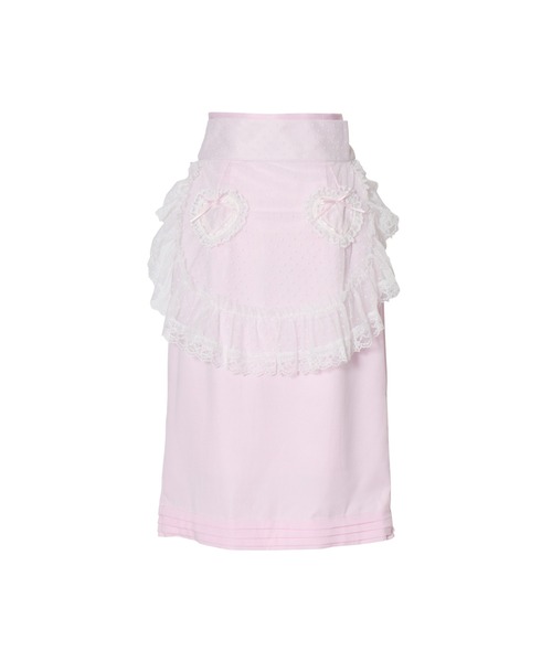 AVENCHUMU(アバンチュウム)の「Heart apron tight skirt(スカート・レディース・ピンク/ブラック・XS/FREE)」の1枚目の写真