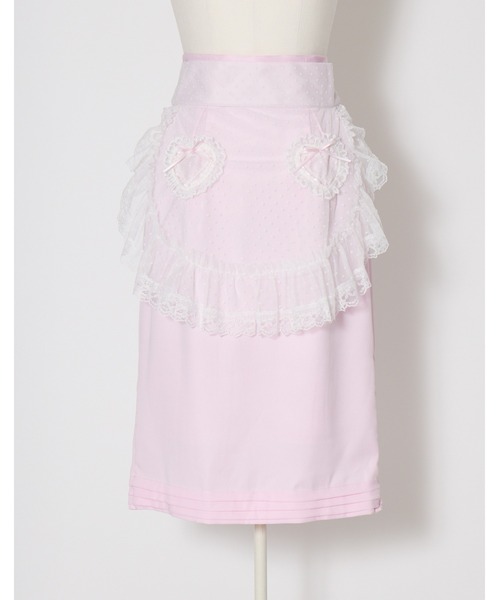 AVENCHUMU(アバンチュウム)の「Heart apron tight skirt(スカート・レディース・ピンク/ブラック・XS/FREE)」の15枚目の写真