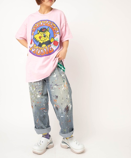 RNA(アールエヌエー)の「R4478 【PINKMOTEL】BIGサスペンダーパンツ(デニムパンツ・レディース・ストライプ/ブルー系その他・MEDIUM)」の3枚目の写真