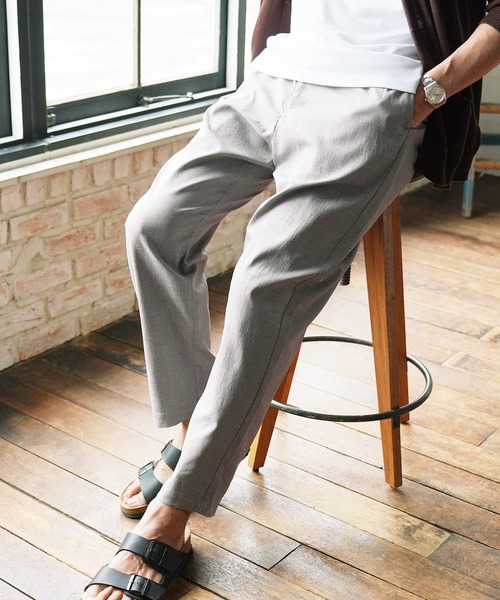 jiggys shop（ジギーズショップ）の「速乾 リネンライク テーパード イージーパンツ（その他パンツ・メンズ・カーキ/チャコールグレー/グレー/オフホワイト/ネイビー・MEDIUM/LARGE/X-LARGE）」の4枚目の写真