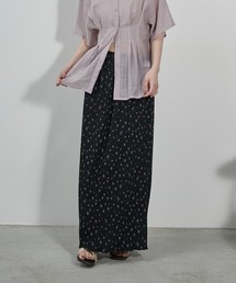 小花柄リップルナロースカート