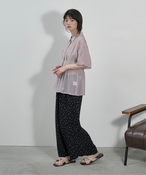 THE YOn(ザヨン)の「小花柄リップルナロースカート(スカート・レディース・ブラック/アイボリー/パープル・FREE)」の19枚目の写真