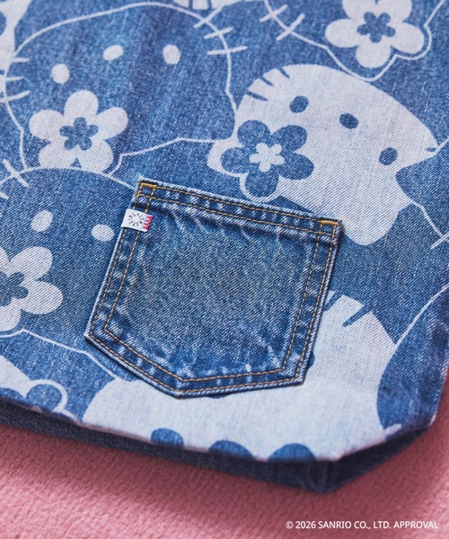 SOMETHING(サムシング)の「SOMETHING×HELLO KITTY (サムシング・ハローキティ)DENIM TOTE BAG/カオハナデザイン デニムトートバッグ/A4対応(トートバッグ・レディース・インディゴブルー・FREE)」の7枚目の写真