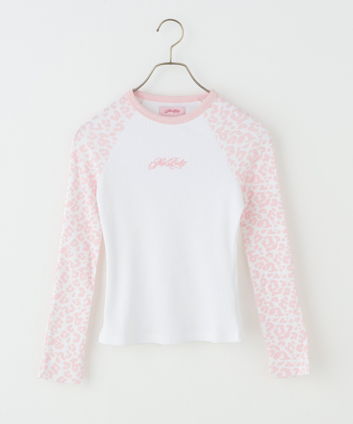 SupBaby by SUPPLIER（サプベイビーバイサプライヤー）の「SupBaby by SUPPLIER Pink Leopard Waffle Raglan Tee（Tシャツ/カットソー・レディース・ピンク・SMALL）」の7枚目の写真