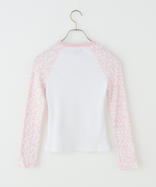 SupBaby by SUPPLIER（サプベイビーバイサプライヤー）の「SupBaby by SUPPLIER Pink Leopard Waffle Raglan Tee（Tシャツ/カットソー・レディース・ピンク・SMALL）」の6枚目の写真
