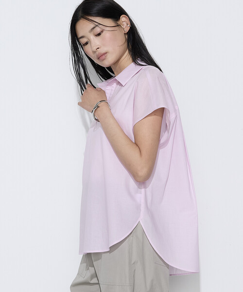 COMME CA Wardrobe(コムサワードローブ)の「ローン スキッパー Tブラウス(シャツ/ブラウス・レディース・ネイビー/オフホワイト/ピンク/ストライプ・FREE)」の3枚目の写真