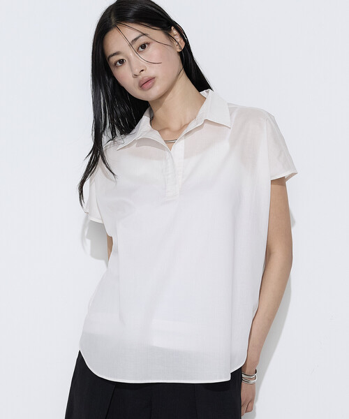 COMME CA Wardrobe(コムサワードローブ)の「ローン スキッパー Tブラウス(シャツ/ブラウス・レディース・ネイビー/オフホワイト/ピンク/ストライプ・FREE)」の6枚目の写真
