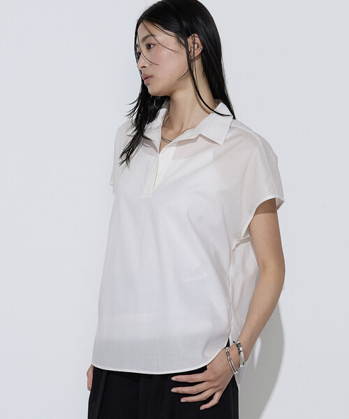 COMME CA Wardrobe(コムサワードローブ)の「ローン スキッパー Tブラウス(シャツ/ブラウス・レディース・ネイビー/オフホワイト/ピンク/ストライプ・FREE)」の8枚目の写真