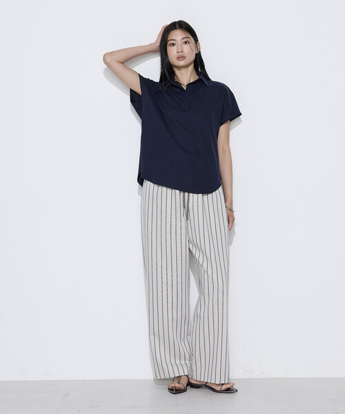 COMME CA Wardrobe(コムサワードローブ)の「ローン スキッパー Tブラウス(シャツ/ブラウス・レディース・ネイビー/オフホワイト/ピンク/ストライプ・FREE)」の11枚目の写真