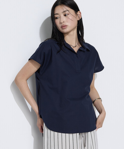 COMME CA Wardrobe(コムサワードローブ)の「ローン スキッパー Tブラウス(シャツ/ブラウス・レディース・ネイビー/オフホワイト/ピンク/ストライプ・FREE)」の12枚目の写真
