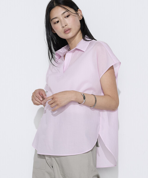 COMME CA Wardrobe(コムサワードローブ)の「ローン スキッパー Tブラウス(シャツ/ブラウス・レディース・ネイビー/オフホワイト/ピンク/ストライプ・FREE)」の19枚目の写真